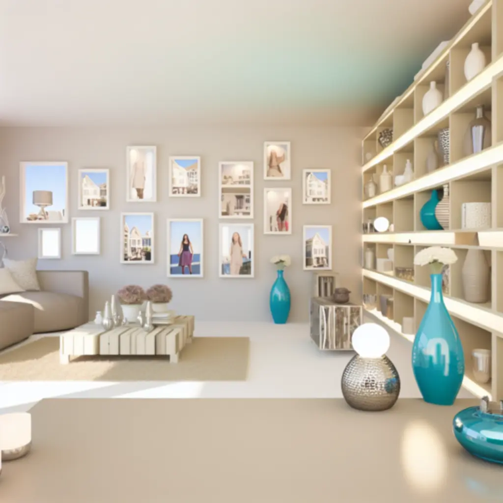 Nowoczesne akcesoria do domu wyeksponowane w przytulnym salonie