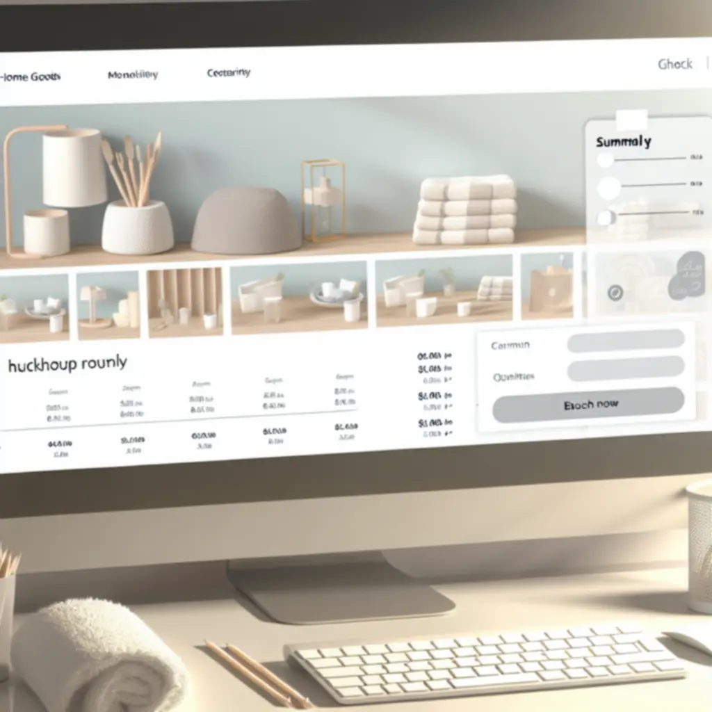 Podsumowanie zamówienia w sklepie internetowym Homevixor na ekranie komputera